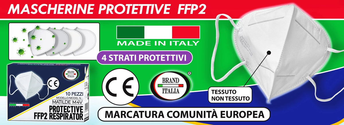 BRAND ITALIA Μάσκα προσώπου υψηλής προστασίας FFP2 , 1 τεμάχιο
