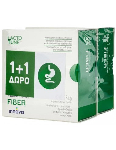 INNOVIS Lactotune Fiber (1+1) Συμπλήρωμα Διατροφής Προβιοτικών-Πρεβιοτικών κατά της Δυσκοιλιότητας, 2 x 14 φακελίσκοι