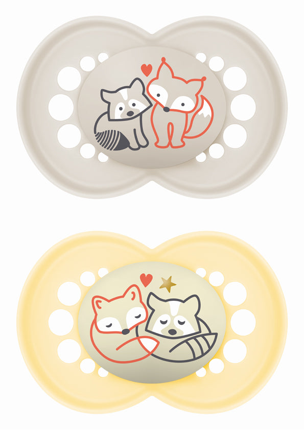 MAM Ορθοδοντικές Πιπίλες Σιλικόνης Day & Night 16+ μηνών, 2τμχ