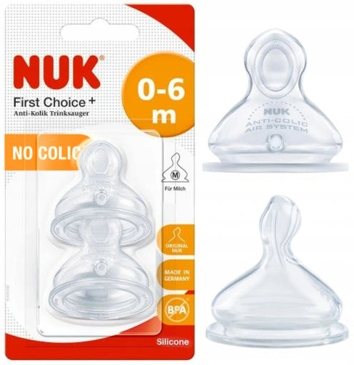 NUK First Choice+ Θηλές Σιλικόνης No Colic 0-6m, 2τεμ