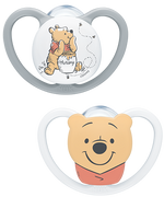 NUK Diseny Winnie Space πιπίλα ορθοδονική σιλικόνης με θήκη 0-6 m, 1 τμχ