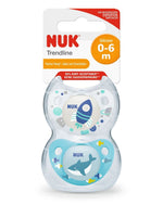 NUK Trendline Adore Πιπίλα Σιλικόνης με θήκη 0-6m , 2τμχ