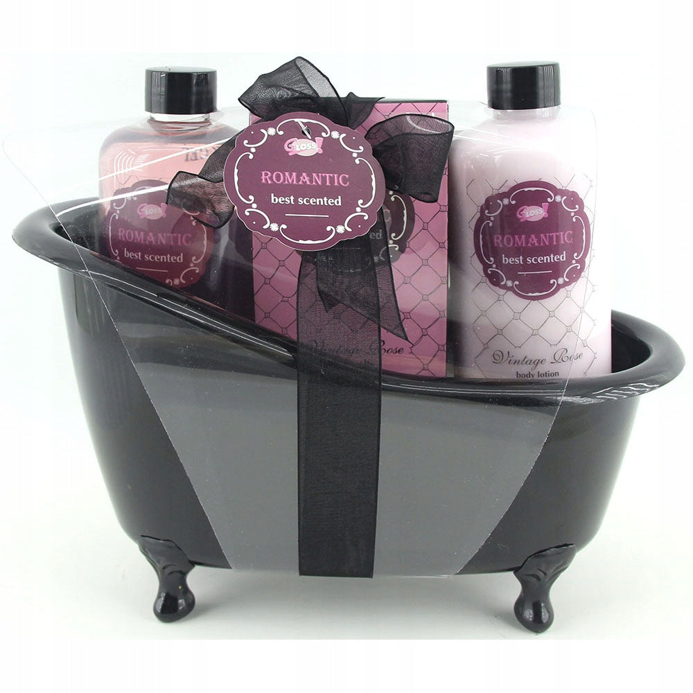 SHINE AND BEAUTY Gloss Romantic μπανιέρα (αφρόλουτρο 250ml+ body lotion 250 ml+ άλατα μπάνιου 100 gr με άρωμα τριαντάφυλλο)