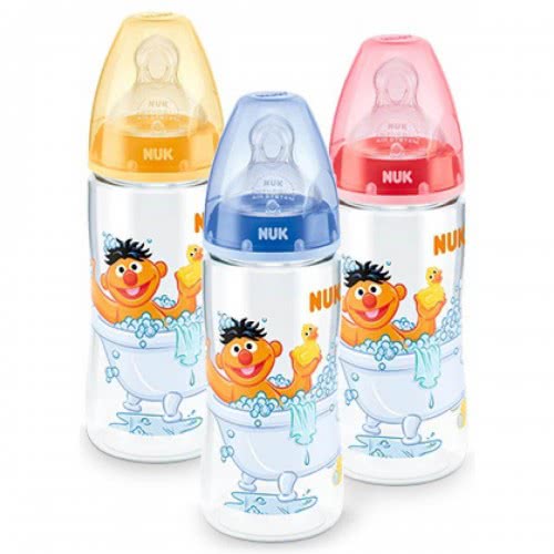 NUK First Choice πλαστικό με θηλή Σιλικόνης 6-18m Sesame Street κίτρινο 300ml
