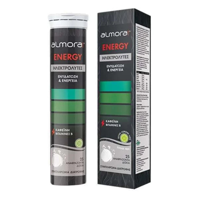 ELPEN Almora Plus Energy Ηλεκτρολύτες με Καφεΐνη & Βιταμίνες Β για Ενυδάτωση & Ενέργεια 25 eff. tab. με γεύση Λεμόνι