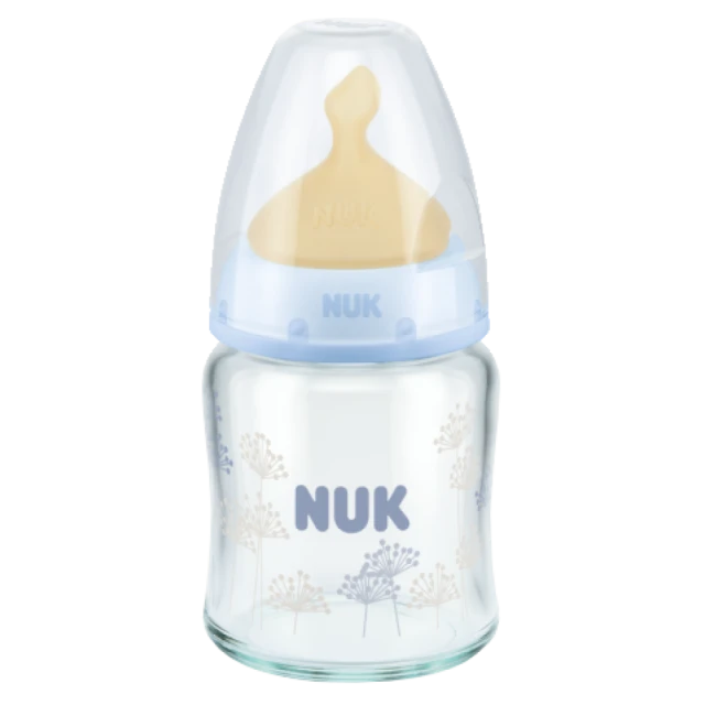 NUK First Choise LATEXμπουκάλι γυάλινο μικρό μπλε 0-6 m