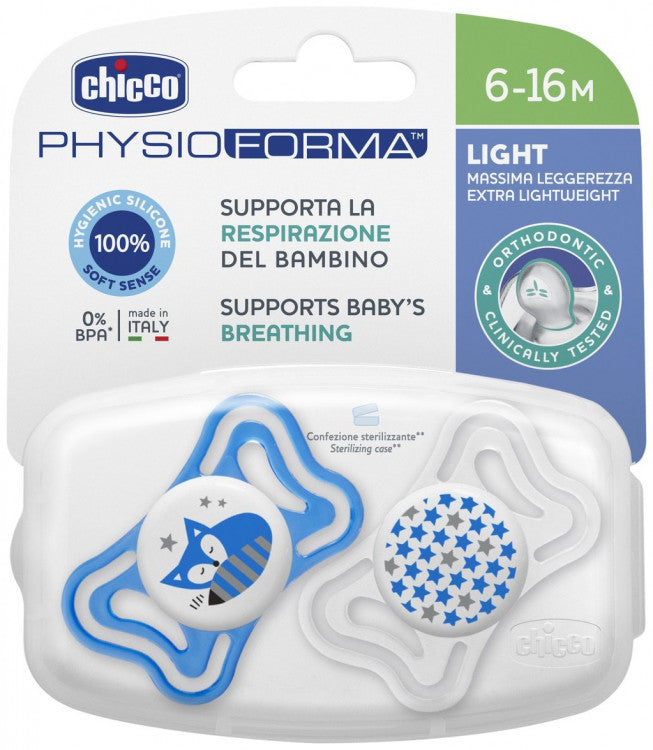 CHICCO Physio Forma Light Εργονομική Πιπίλα με Θηλή Σιλικόνης, 2τμχ