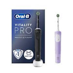 Oral-B Vitality Pro Black & Pink Duo Ηλεκτρικές Οδοντόβουρτσες Μαύρo & Μωβ, 2τεμ