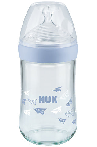 NUK Nature Sense ΓυάλινοΜπιμπερό Θηλή Σιλικόνης 240ml