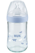NUK Nature Sense ΓυάλινοΜπιμπερό Θηλή Σιλικόνης 240ml