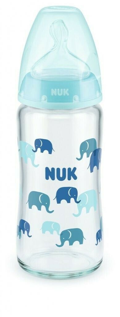 NUK First Choice Plus Baby γυάλινο μπουκάλι θηλή σιλικόνης Teat & Temperature Control Indicator 0-6m240 ml