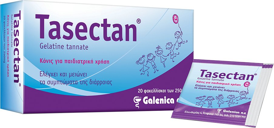 GALENICA Tasectan 20 sachets 250mg (παιδικό) για μείωση και αντιμετώπιση της διάρροιας