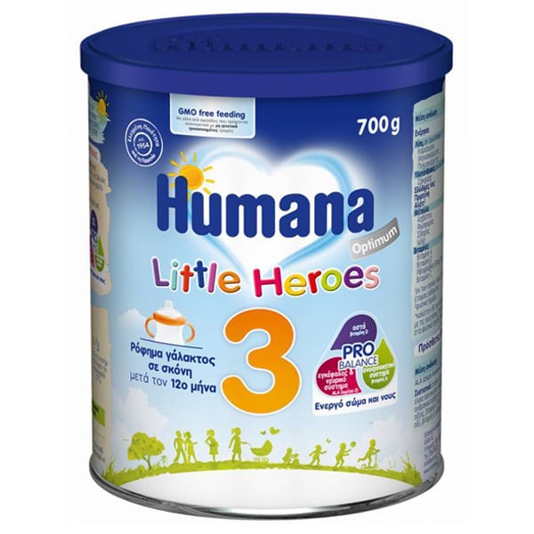 HUMANA Optimum 3 Little Heroes Γάλα σε Σκόνη 12m+, 700gr