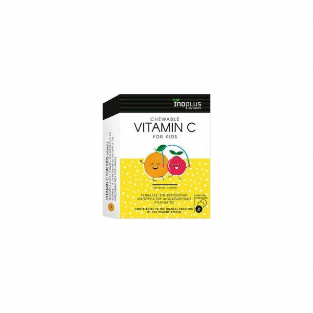 INOPLUS Vitamin C for Kids 30 μασώμενες ταμπλέτες Πορτοκάλι