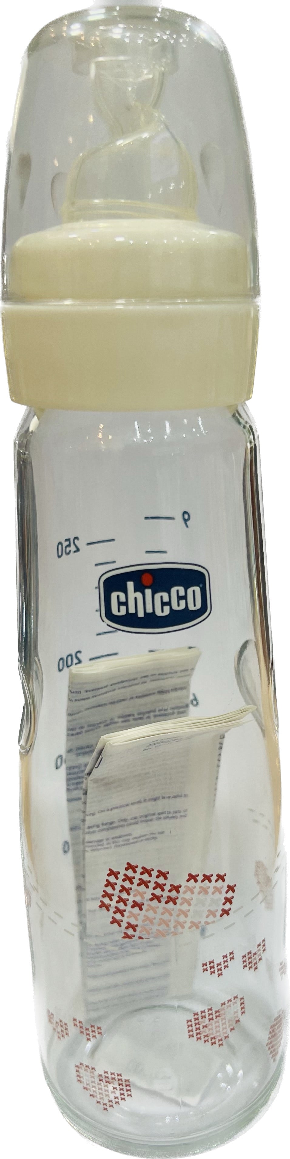 CHICCO Simply Glass, Γυάλινο Μπιμπερό, Θηλή Σιλικόνης, 250ml