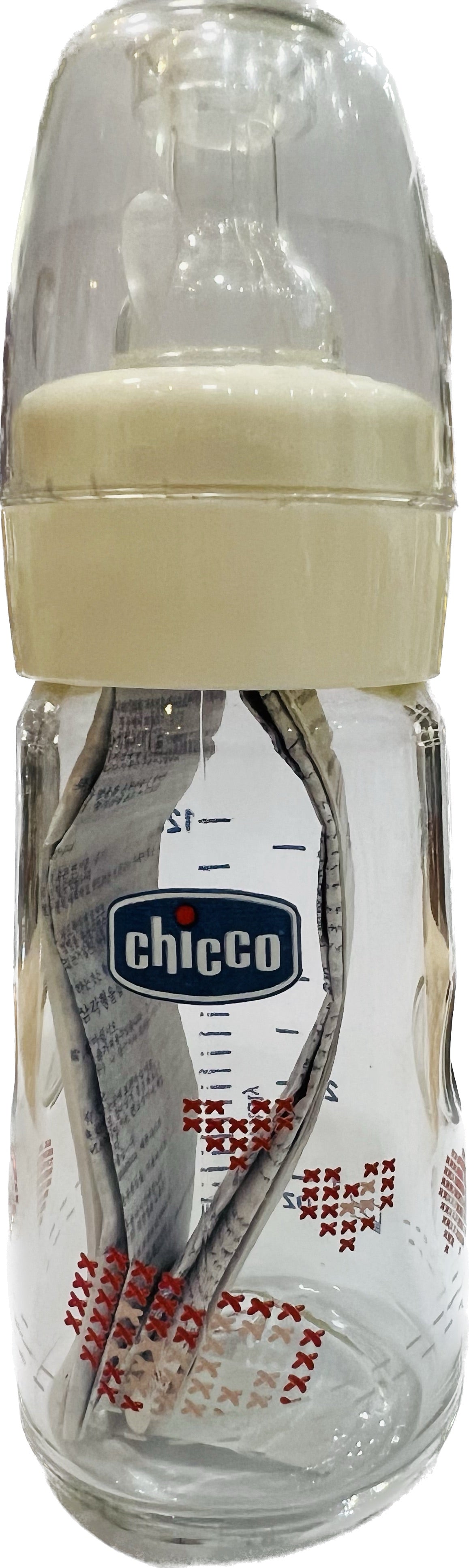 CHICCO Simply Glass, Γυάλινο Μπιμπερό, Θηλή Σιλικόνης, 120ml