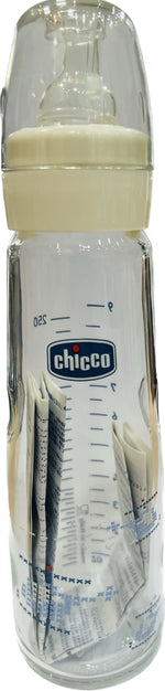 CHICCO Simply Glass, Γυάλινο Μπιμπερό, Θηλή Σιλικόνης, 250ml