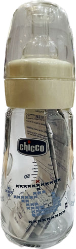 CHICCO Simply Glass, Γυάλινο Μπιμπερό, Θηλή Σιλικόνης, 120ml