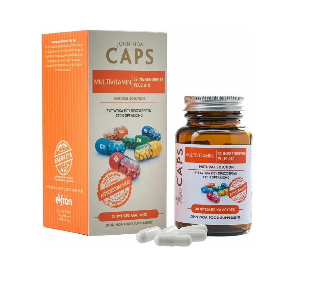 JOHN NOA Caps Multivitamin 32 Συστατικών & Q10 Λιποσωμιακή Πολυβιταμίνη – 30 κάψουλες