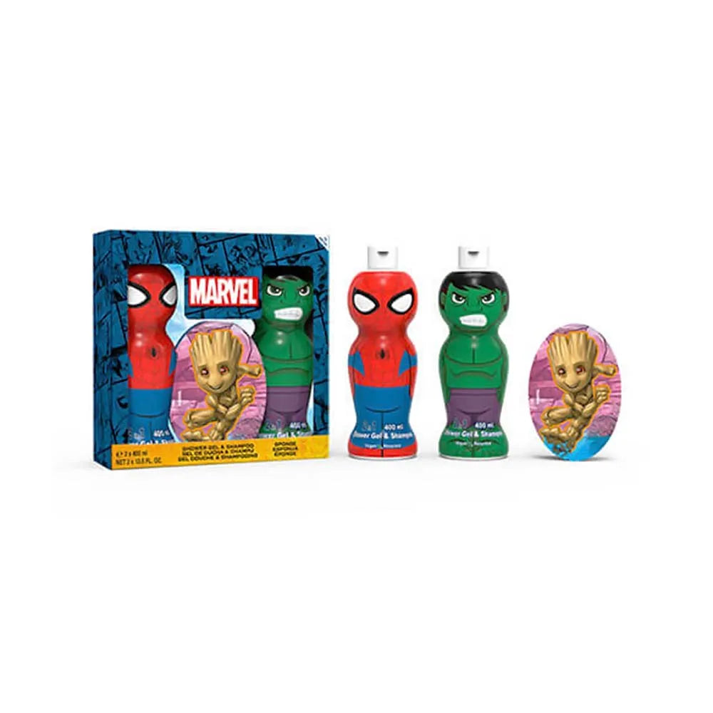 MARVEL σαμπουαν & αφρόλουτρο 2x400 ml + σφουγγάρι σώματος