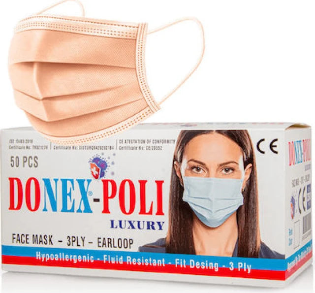 Poli Donex Poli Luxury Face Mask Υποαλλεργική 3πλη συσκευασία με 10τμχ