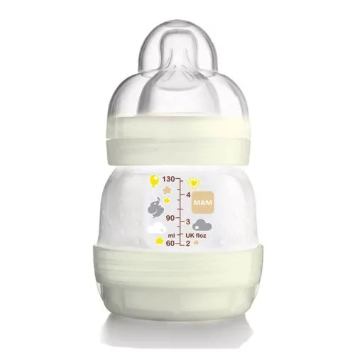 Mam Set με Mam Anti-Colic Μπιμπερό κατά των Κολικών με θηλή από Σιλικόνη 0m+, 130 ml, 1 τεμάχιο & Mam Πιπίλα Σιλικόνης Έναρξη από 0-2m, 1 τεμάχιο