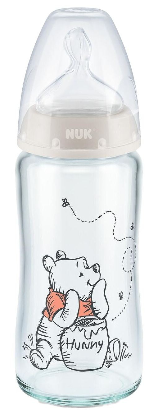 NUK First Choice Plus Baby γυάλινο μπουκάλι θηλή σιλικόνης Teat & Temperature Control Indicator 0-6m240 ml