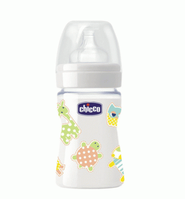 CHICCO Mπιμπερό Nature Glass 0m+, 0 ΒPA Σιλικόνη 150ml