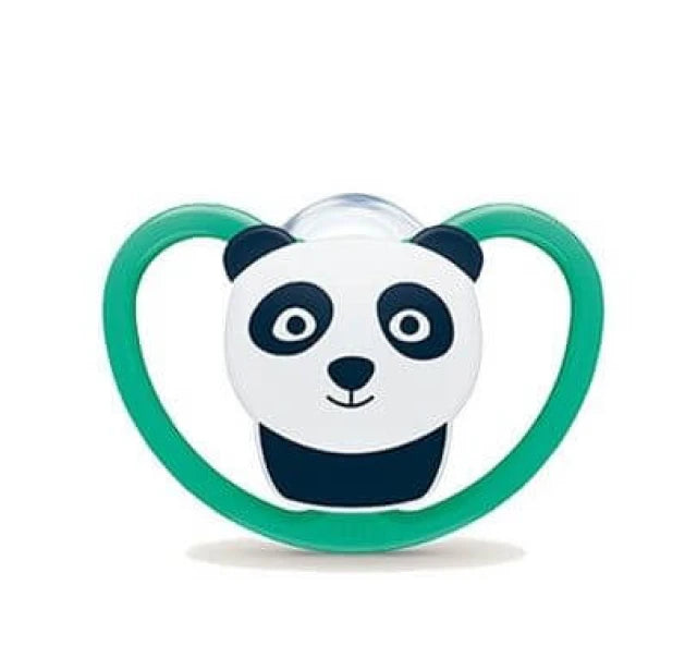 NUK Space ζωάκια πιπίλα σιλικόνης με θήκη 6-18 m, 1 τμχ