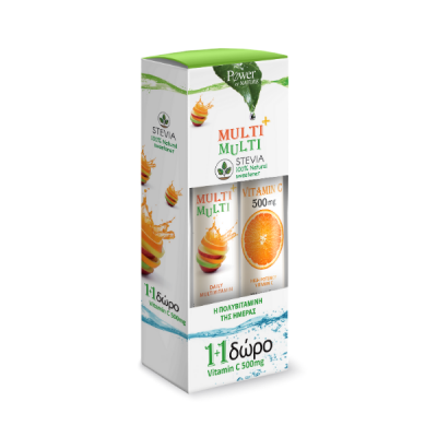 POWER HEALTH Multi + Multi Stevia 24 eff tabs & Δώρο Vitamin C 500 mg 20 eff tabs