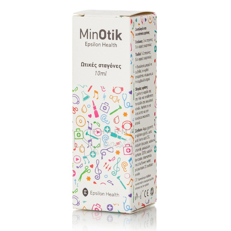 EPSILON HEALTH MinOtik Ear Drops Ωτικές Σταγόνες για τον Καθαρισμό της Ακουστικής Κοιλότητας & Αφαίρεση της Κυψελίδας 10ml