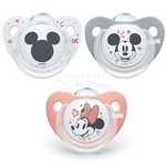 NUK Disney Mickey πιπίλα σιλικόνης με θήκη 0-6 m, 1 τμχ