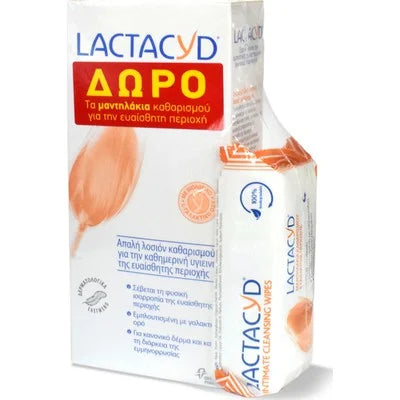 LACTACYDIntimate Lotion 300ml + ΔΩΡΟ Lactacyd Intimate Wipes 15τμχ