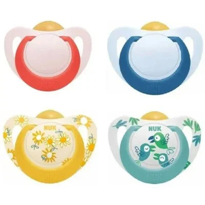 NUK Star Πιπίλα Σιλικόνης 18-36 μηνών με Θήκη & Κρίκο 1τμχ
