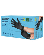 SAM Γάντια Νιτριλίου Χωρίς Πούδρα σε Μαύρο Χρώμα large 100τμχ