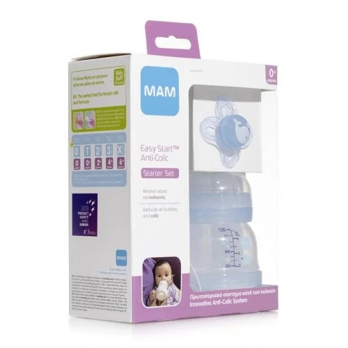 MAM Starter Set 2 Μπιμπερό Και 1 Πιπίλα Ιδανικό Για Το Νεογέννητο 0+