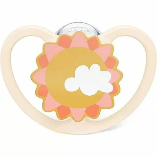 NUK Space ζωάκια πιπίλα σιλικόνης με θήκη 6-18 m, 1 τμχ