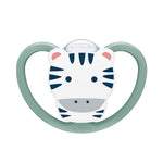 NUK Space ζωάκια πιπίλα σιλικόνης με θήκη 6-18 m, 1 τμχ