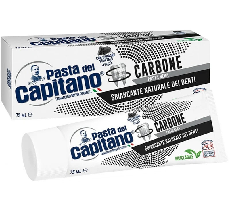 PASTA DEL CAPITANO Charcoal Λευκαντική Οδοντόκρεμα με Ενεργό Φυσικό Άνθρακα 75ml
