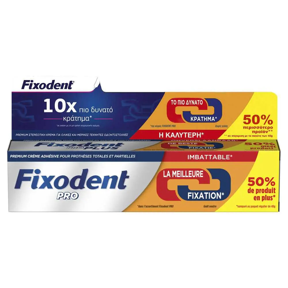 FLIXODENT Pro Plus Στερεωτική Κρέμα για Τεχνητή Οδοντοστοιχία 60g