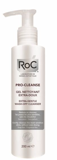 ROC Pro-Cleanse Gel Extra gentle wash-off cleanser 200ml - καθαρίζει πολύ απαλά τις ευαίσθητες επιδερμίδες