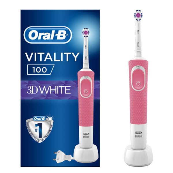 ORAL-B Vitality 100 3D White, Ηλεκτρική Οδοντόβουρτσα Σε Ροζ Χρώμα, 1 τεμάχιο