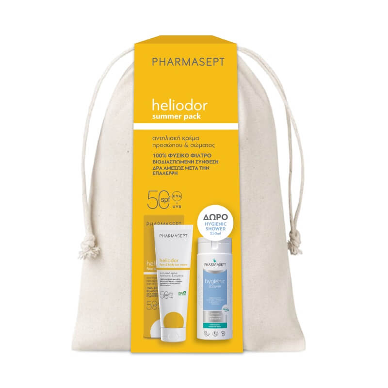 PHARMASEPT Heliodor Αντιηλιακή Κρέμα Προσώπου & Σώματος 150ml & Hygienic Shower 250ml