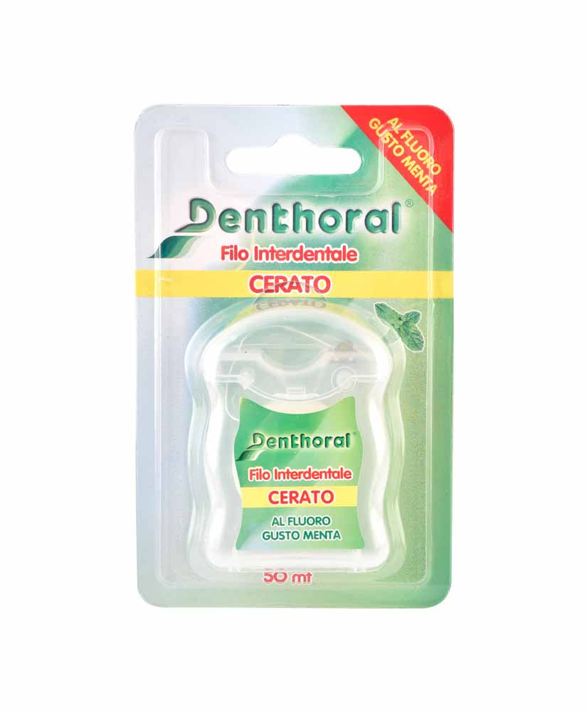DENTHORAL Κερωμένο Οδοντικό Νήμα με Γεύση Μέντα 50μ