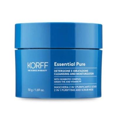 KORFF Essential Pure 2 In 1 Purifying And Scrub Mask Μάσκα Προσώπου Διπλής Δράσης 50 g