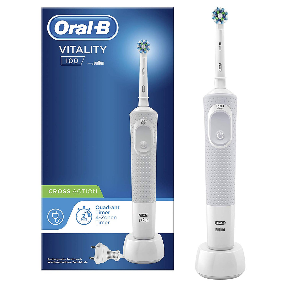 ORAL-B Vitality 100 Cross Action White - Λευκή Ηλεκτρική Οδοντόβουρτσα