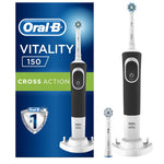 ORAL-B Vitality 150 Cross Action Ηλεκτρική Οδοντόβουρτσα με Χρονομετρητή, Μαύρη + 2 ανταλλακτικά