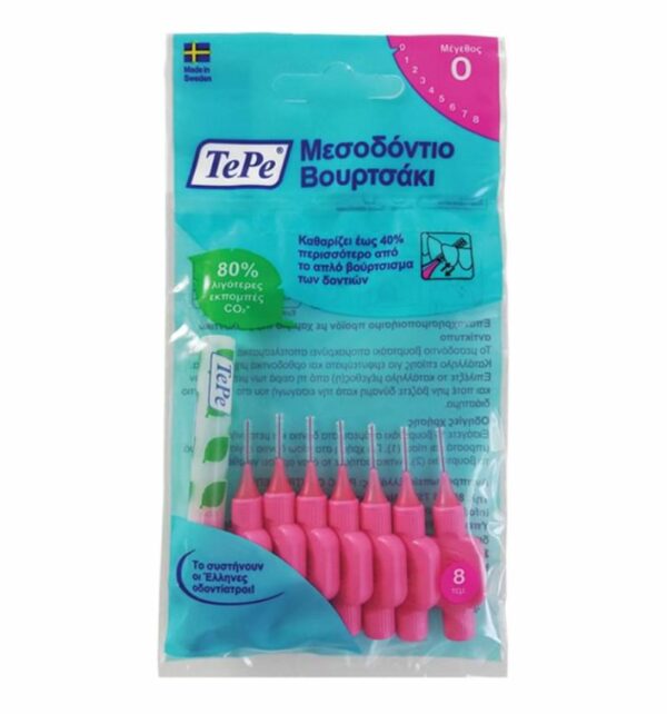 TEPE Μεσοδόντια Μπουτσάκια 0,4mm Φούξια (Μέγεθος 0), 8 Τεμάχια