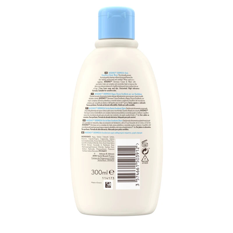 AVEENO ® Dermexa Daily Emollient Body Wash Ενυδατικό Υγρό Καθαρισμού Σώματος 300ml