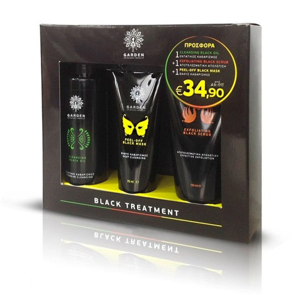 GARDEN OF PANTHENOLS Μαύρο σετ περιποίησης Βαθύ Καθαρισμού Προσώπου με 3 προϊόντα